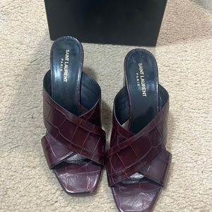 YSL croc mules